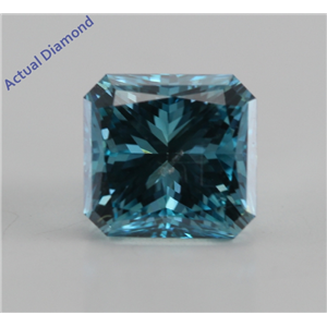 Radiant Cut Loose Diamond (1.01 Ct, Fancy Ocean Blue (Color Irradiated), SI2 (Clarity Enhanced)) IGL Certified