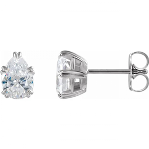 Pear Diamond Stud Earrings 14K White Gold (1.41 Ct,F Color,Vs1 Clarity Gia Certified)