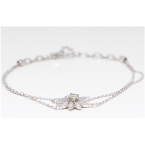 Flower Multi-Stone Round Cut Prong Set Chain Bracelet With Lobster Clasp