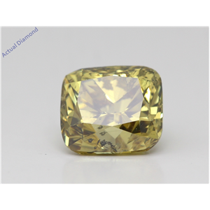 Cushion Loose Diamond (2.06 Ct,Fancy Greenish Yellow Color, I1) Gia