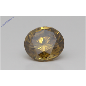 Round Cut Loose Diamond (1.7 Ct,Fancy Vivid Yellowish Orange(Hpht) Color,Si1 Clarity) Aig Certified
