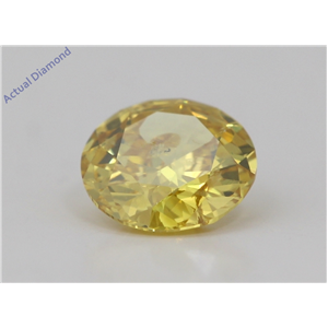 Round Cut Loose Diamond (0.96 Ct,Fancy Vivid Yellow(Irradiated) Color,Si3(Drilled) Clarity) Gia Certified