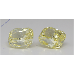 A Pair Of Cushion Cut Loose Diamonds (3.23 Ct,Fancy Intense Yellow Color,Si2 Clarity) Gia Certified