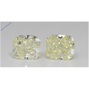 A Pair Of Radiant Cut Loose Diamonds (2.89 Ct,Fancy Light Yellow Color,Vvs2-Si1 Clarity) Gia Certified