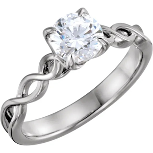 Round Diamond Solitaire Engagement Ring 14K White Gold 0.52 Ct,(H Color,Si3-I1 Clarity)