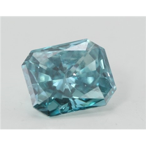 Radiant Loose Diamond (0.9 Ct, Fancy Vivid Blue(Irradiated) Color, VVS2(Clarity Enhanced) Clarity) IGL