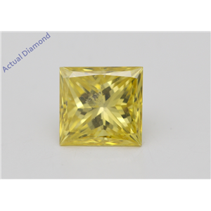 Princess Loose Diamond (1.09 Ct Fancy Intense Yellow(Irradiated) Color SI1(CLARITY ENHANCED) Clarity) IGL