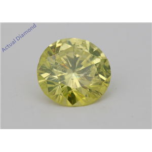 Round Loose Diamond (1.41 Ct,Fancy Intense Yellow(Irradiated) Color,SI1(CLARITY ENHANCED) Clarity) IGL