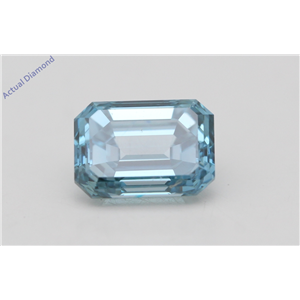 Emerald Loose Diamond (0.72 Ct,Fancy Intense Blue(Irradiated) Color,VVS2(CLARITY ENHANCED) Clarity) IGL