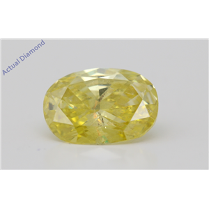 Oval Loose Diamond (2.28 Ct,Fancy Intense Yellow(Color Enhanced) Color,Si1(Enhanced) Clarity) Igl