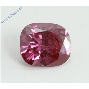 Cushion Cut Loose Diamond (0.9 Ct, Fancy Pinkish Purple(HPHT Color Treated) Color, SI1 Clarity) IGL Certified