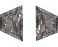 Sparkly Pair of 0.44ct Loose Trapezoid Side Stones, SI1 Clarity, E Color