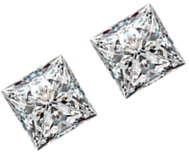 Sparkly Pair of 1.10 Carat Loose Princess Side Stones, VS1 Clarity, F Color