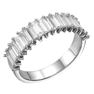 18k White Gold Multi-Stone 1.1ct Diamond Wedding Ring F Color VVS1 Clarity