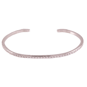 14k White Gold Round Bangle Diamond Tennis Bracelet 0.9Ct E,VS2