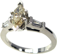 14K White Gold Three Stone Ring with 1.35 Carats