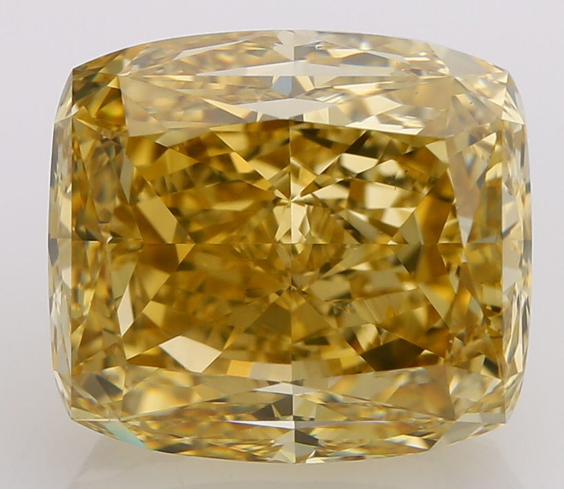Beautiful 7.16ct Natural Color Brownish Yellow Cushion Cut Diamond