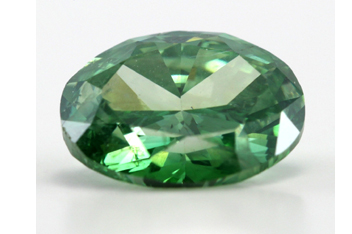 Loose Oval Green Color Enhanced Diamond