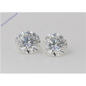 A Pair of Round Cut Loose Diamonds (4.12 Ct, H Color, SI3 Clarity)