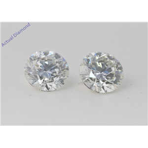 A Pair of Round Cut Loose Diamonds (6.13 Ct, H Color, I1 Clarity)