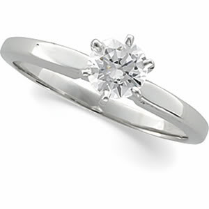Round Diamond Solitaire Engagement Ring 14k  ( 1 Ct, D-E Color, SI Clarity EGL Certified)