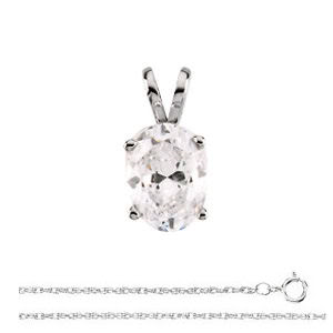Solitaire Oval Cut Diamond Pendants