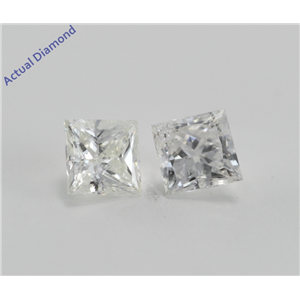 A Pair Of Princess Cut Loose Diamonds (0.56 Ct, H-I ,I1-I2)  
