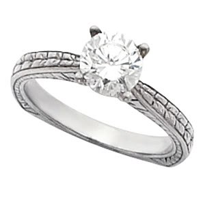 Round Diamond Solitaire Engagement Ring 14K White Gold 1 Ct, (G-H Color, Si Clarity)