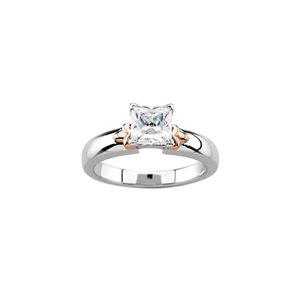 Princess Diamond Solitaire Engagement Ring, 14K Rose And White Gold (0.5 Ct, F Color, I1 Clarity) Igl