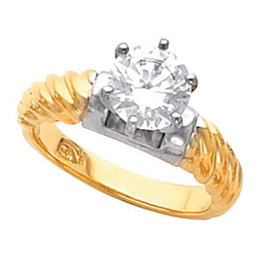 Round Diamond Solitaire Engagement Ring, 14K Two Tone Gold (1.92 Ct, E Color, I1 Clarity) IGL Certified