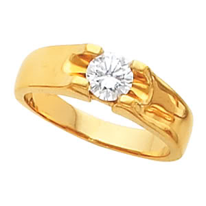 Round Diamond Solitaire Engagement Ring 14K Yellow Gold 1 Ct, (F-G Color, Vs Clarity)