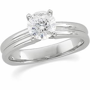 Round Diamond Solitaire Engagement Ring 14K White Gold 1 Ct, (F-G Color, Vs Clarity)