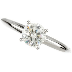Round Diamond Solitaire Engagement Ring 14K White Gold 1 Ct, (F-G Color, Vs Clarity)