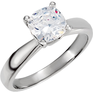 Cushion Diamond Solitaire Engagement Ring, 14K White Gold (1.5 Ct, G , VS2( Enhanced) ) EGL