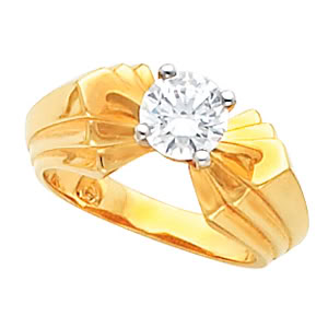 Round Diamond Solitaire Engagement Ring 14K Yellow Gold 1 Ct, (I-J Color, Vs Clarity)