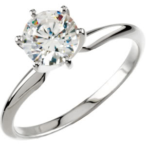 Round Diamond Solitaire Engagement Ring 14K White Gold 1 Ct, (I-J Color, Vs Clarity)