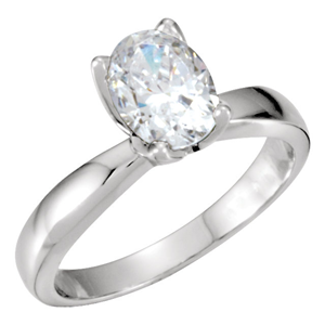 Oval Diamond Solitaire Engagement Ring 14K 0.5 Ct, I , I1(Clarity Enhanced)