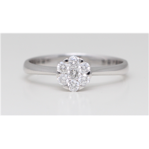 Round Diamond Solitaire Engagement Ring 18K White Gold 0.31 Ct,(G Color,Vs Clarity)