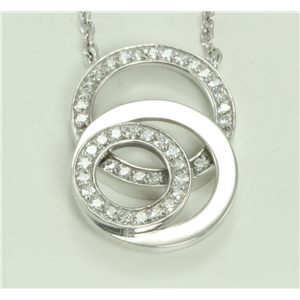 Round Diamond Solitaire Pendant Necklace 18K White Gold (0.41 Ct,G Color,Vs Clarity)