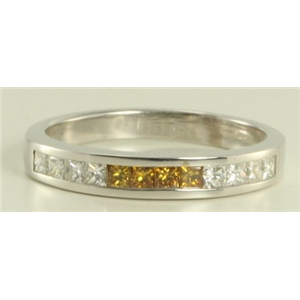 Princess Diamond Solitaire Engagement Ring 18k White Gold 0.5 Ct,(yellow(Irradiated) Color,VS Clarity)