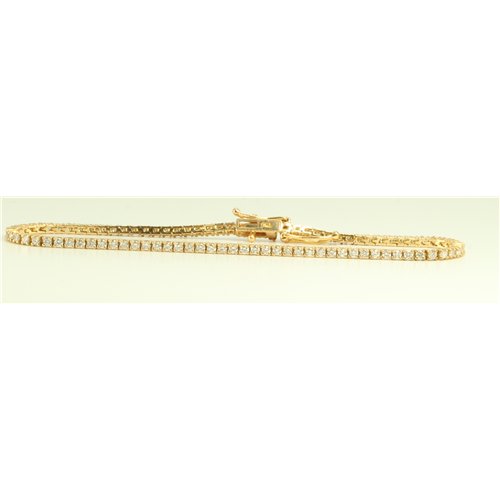 18K Rose Gold Round Cut Diamond Tennis Bracelet (1.48 Ct,G Color,Vs Clarity)