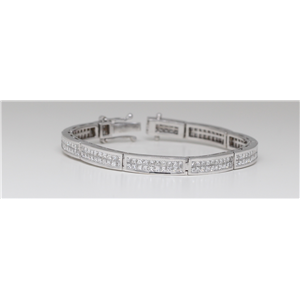18K White Gold Diamond Link Tennis Bracelet (7.53 Ct G Vs Clarity)