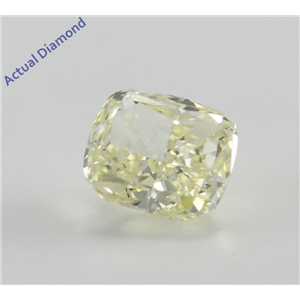 Cushion Cut Loose Diamond (0.53 Ct, Natural Fancy Light Yellow, VS1) GIA Certified