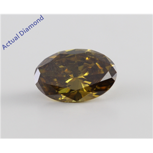 Oval Cut Loose Diamond (1 Ct, Natural Fancy Dark Yellow Brown, SI2) GIA Certified