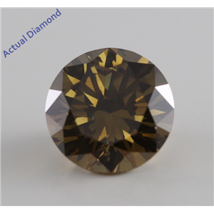 Round Cut Loose Diamond (2.7 Ct, Natural Fancy Dark Brown Greenish Yellow, SI2) GIA Certified