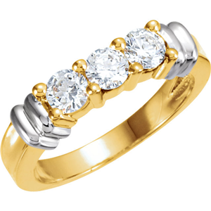 Round Diamond Solitaire Engagement Ring 14k Two Tone Gold 0.7 Ct, (F-G Color, VS2 Clarity)