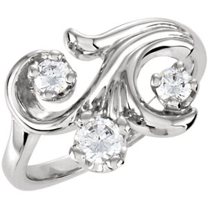 Round Diamond Solitaire Engagement Ring 14k White Gold 0.72 Ct, (F Color, VS Clarity)