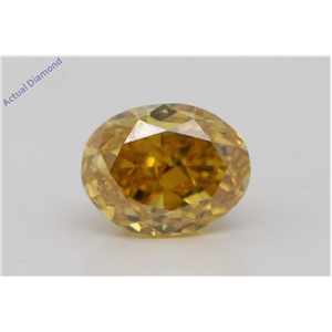 Oval Cut Loose Diamond (0.5 Ct,Natural Fancy Orange-Yellow Color,Vs1 Clarity) Gia Certified