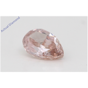 Pear Cut Loose Diamond (0.51 Ct,Natural Fancy Brown-Pink Color,Si1 Clarity) Gia Certified
