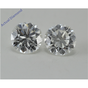 A Pair of Round Cut Loose Diamonds (1.04 Ct, F-G Color, SI1-SI2 Clarity) GIA Certified